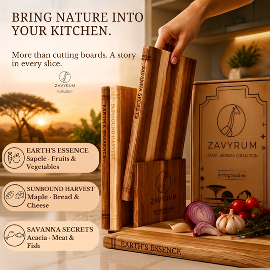 Book Cutting Board Set - 3 Hardwood Chopping Boards