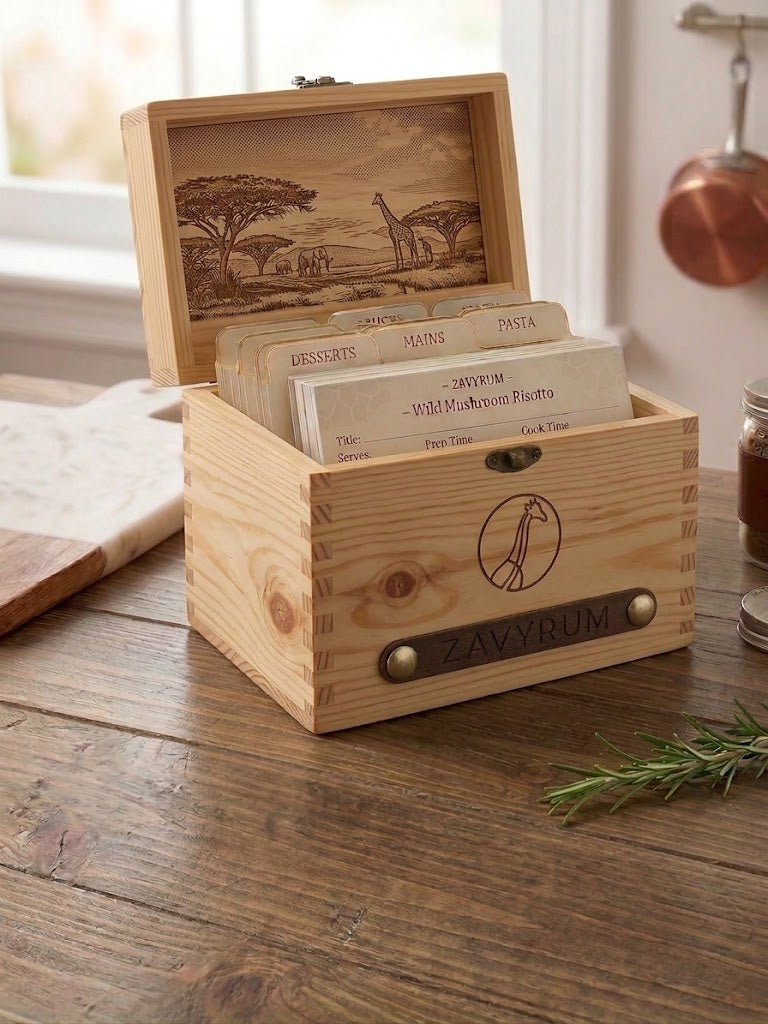 Wooden recipe box