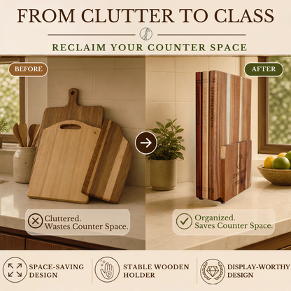 Book Cutting Board Set - 3 Hardwood Chopping Boards